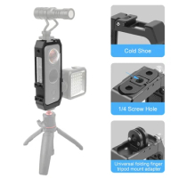 PULUZ For Insta360 ONE X Protective Cage Rig Housing Frame with Cold Shoe Mount Folding Tripod Adapter Can Connect Light Tripod