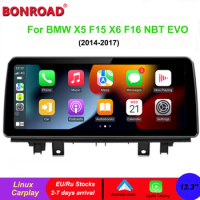 Bonroad 12.3" BMW X5 F15 Carplay Android Auto For BMW X5 F15 X6 F16 2014-2017 NBT EVO Central Multimedia Linux Auto Screen 2Din