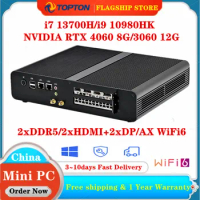 Topton Gaming Mini Computer Intel i7 13700H i9 10980HK NVIDIA RTX 4060 8G 3060 12G DDR5 DDR4 NVMe Windows 11 Gamer Mini PC WiFi6