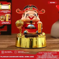Pajangan Dashboard Mobil Dewa Uang Rejeki/Budha/Ganesha/Kwan Im-Hiasan Solar Power Premium DEWAUANG 