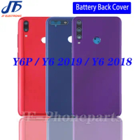 10Pcs Replacement For Huawei Y6P Y6 2019 2018 Back Battery Cover Rear Housing Chassis Door Case + Sticker