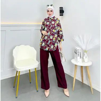 ONE SET RAYON MOTIF//ONE SET RAYON PREMIUM//ONE SET MOTIF BUNGA//ONE SET NADA Burgundy