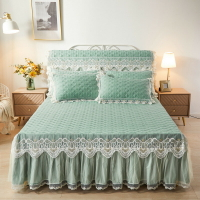 韓式蕾絲床裙單件夾棉加厚床罩床墊保護套花邊床單床套防塵罩2.0m