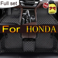 Leather Car Floor Mats For HONDA Del Sol Greiz Freed HRV Element INSPIRE civic Car accessories