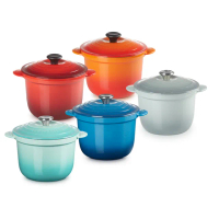 【Le Creuset】萬用窈窕琺瑯鑄鐵鍋20(海洋之花/薄荷綠/馬賽藍/櫻桃紅/火焰橘)