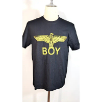 Boy London:เสื้อยืดสีดำ ลายอินทรีสุดคลาสสิก เท่ ดุดัน ใส่ได้ทุกโอกาส  ยืด  แขน  สั้น  คอกลม