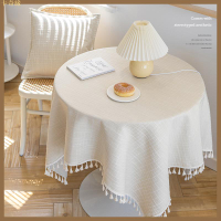 棉麻桌布ins風法式復古圓桌布輕奢高級感茶幾餐桌墊臺布柜子蓋巾