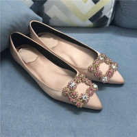 Size 35-44 Women Plus size Flat Shoes (Ready Stock) Satin Rhinestone Shoes Wedding Shoes Bridesmaid