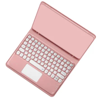 for iPad Air 4 10.9 Inch Keyboard Case Removable Bluetooth Wireless Keyboard Smart Leather Case for iPad Air 4 Pink
