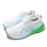 【asics 亞瑟士】慢跑鞋 GEL-Kayano 31 男鞋 女鞋 白 藍 綠 支撐 緩衝 運動鞋 亞瑟士(1011B867100)