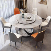 Round Marble Dining Table Nordic Luxury Style Modern Design Dining Table Legs Metal Mesas De Comedor Garden Furniture Sets