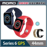 金屬錶帶超值組【Apple 蘋果】Apple Watch Series6(S6) GPS 44mm 鋁金屬錶殼搭配運動錶帶