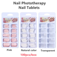 100Pcs Nail Art Half Cover False Nails UV Gel Gel Extend Nail Extension Transparent Natural French Nail Tool