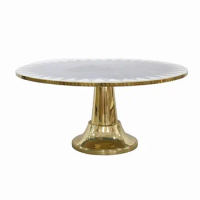 Modern Luxury Furniture Living Room Dining Table Cast Copper Base Marble Countertop Dining Table