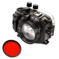 40 meters Underwater Waterproof Housing Diving Camera Case Bag for NIKON J1 J5 10-30mm Or 10mm Lens With 67mm Red filter