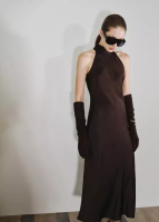 Mango Gaun satin efek kerut