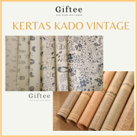 KERTAS KADO VINTAGE AESTHETIC MOTIF PEMBUNGKUS BUNGKUS SAMSON COKLAT COKELAT KRAFT CRAFT GIFT BOX KO