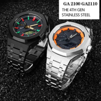 Gen4 / 3rd Modification For GA2100 Metal Bezel for Casioak GA-B2100 Mod Kit 4th Generation Steel Watch Case Strap GA-2100 2110