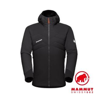 【Mammut 長毛象】Rime Light IN Flex Hooded 機能化纖連帽外套 黑/幻影黑 男款 #1013-02150
