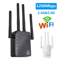 WiFi Range Extender 1200Mbps Dual Band 2.4/5GHz Wi-Fi Internet Signal Booster Wireless Repeater for Router Easy Setup WPS