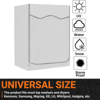 Washing Machine Cover, 210D Heavy Duty Oxford Waterproof Washer and Dryer Cover Dust Cover