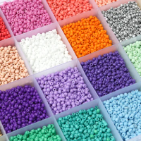 Glass Seed Beads 2mm Opaque Pony Beads Multicolor Kit Assorted Beads in Box, Small Beads for Bracelet Making Jewelry Making