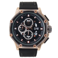 【日本DW】D3209 八角切割真三眼計時皮帶錶