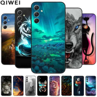 For Samsung A54 5G Case Wolf Lions Black TPU Soft Silicone Coque for Samsung Galaxy A54 A34 A04s Phone Back Cover A 54 34 Shells