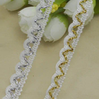 5Meters White U-Wave Lace Trim Ribbon Curved Centipede Braided Lace Band DIY Sewing Wedding Craft Clothes Accessories Home Decor