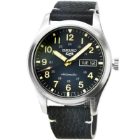 【SEIKO 精工】精工次世代5號機械皮帶腕錶-黑面(SRPG39K1)