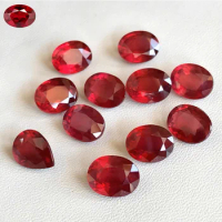 Promotional Ruby Faceted Cut 10×12mm Oval Passed UV Test VVS Loose Gemstone for Jewelry Accessories