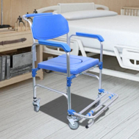 Elderly Pregnant Women Disabled potty chair Waterproof Commode Shower Toilet Transport Wheelchair Stool