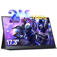UPERFECT 17.3inch 2K 144hz Gaming Computer Monitor for Laptop with VESA 1MS AMD FreeSync Ultra Slim HDMI Type-C Portable Display