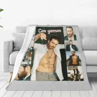 Can Yaman Blanket Handsome Actor Picnic Flannel Throw Blanket Soft Warm Living Room Customized Bedspread Gift
