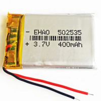 3.7V 400mAh Lipo Polymer Lithium Rechargeable Battery 502535 For MP3 Smart Watch GPS Bluetooth Speaker Headset Camera LED Light
