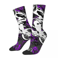 Hip Hop Vintage Purple Bmx Apparel Crazy Men's Socks Bicycle Bike Unisex Street Style Printed Novelty Happy Crew Sock Boys Gift