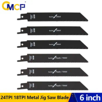 CMCP Jig Saw Blade 6 inch 24TPI/18TPI Carbide Reciprocating Saw Blade For Metal, Plastics, Aluminum Fast Cutting Tool