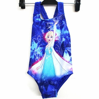 8月特價 SPEEDO 女童 休閒連身泳裝 冰雪奇緣 粉藍 - SD807970C784【陽光樂活】