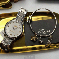 【COACH】COACH手錶型號CH00082(白色錶面銀錶殼銀色精鋼錶帶款)
