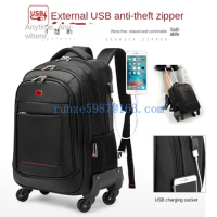 Multi functional business trolley bag, detachable wheel travel, large capacity waterproof and wear-resistant trolley backpack