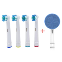 Toothbrush Heads+Silicone face brush Facial Cleansing Brush Head Suit For Braun Oral-B Pro 550 1000 3000 2000 9000 9100 9400