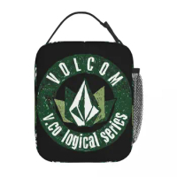 Volcom-Logo Thermal Insulated Lunch Bag for Office Reusable Food Bag Container Men Women Thermal Cooler Lunch Boxes