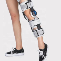 Hinged Knee Brace ROM Post Op Knee Immobilizer Adjustable Knee Immobilizer Support with Side Leg Stabilizers