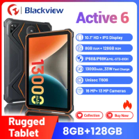 Blackview Active 6 Rugged Tablet,13000mAh with 33w Fast Charging,8GB+128GB,Android 13 ,10.1" Tablet PC,Dual 4G,OTG,Unisoc T606