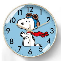 Snoopy掛鐘 石英鐘錶 早教家用卡通時鐘 客廳餐廳房掛鐘 電波鍾自動校時 可愛掛鐘 壁鐘 靜音時鐘