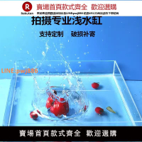 【高品質 超低價】亞克力淺水缸攝影拍攝水槽懸浮拍照道具透明展示盒托盤水箱定制