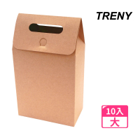 【TRENY】手提牛皮紙盒禮物袋-大10入