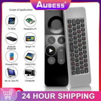 2.4G Wireless Mini Air Mouse Gyroscope IR Learning Smart Voice Remote Control With Full Keyboard For Android TV BOX PC