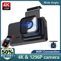 Car DVR Dashcam Wifi 3" IPS 4K GPS G-Sensor Dual Lens Auto Registrator Camera Video Recorder 24H Parking Monitor Camcorder
