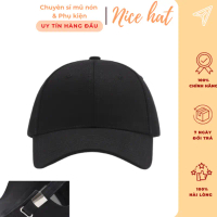 Mũ lưỡi trai trơn basic, Nón kết đen cao cấp form đẹp chất Cotton khóa hộp điều chỉnh - LTC01